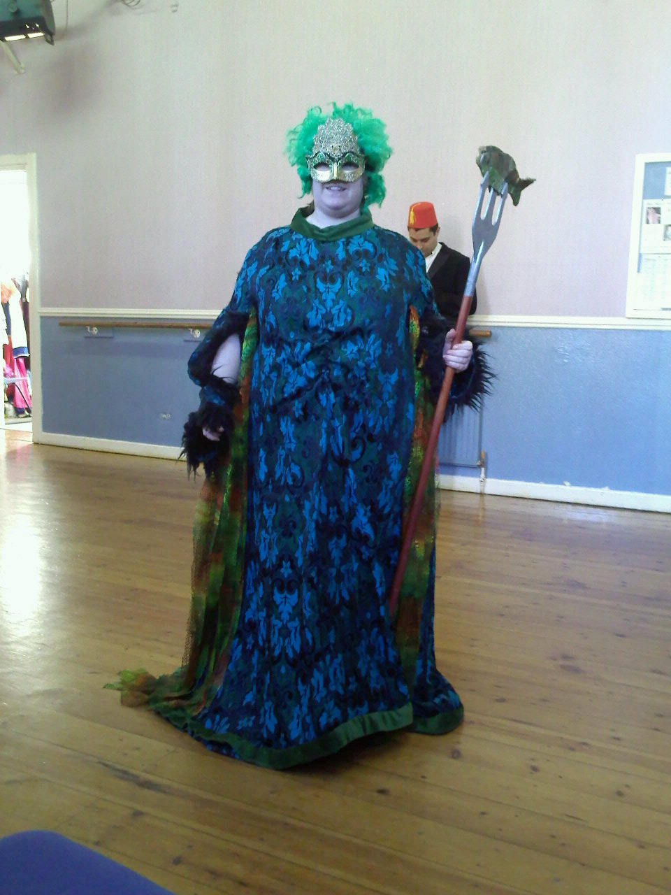 Dressed in the sea witch costume ready for pantomime
