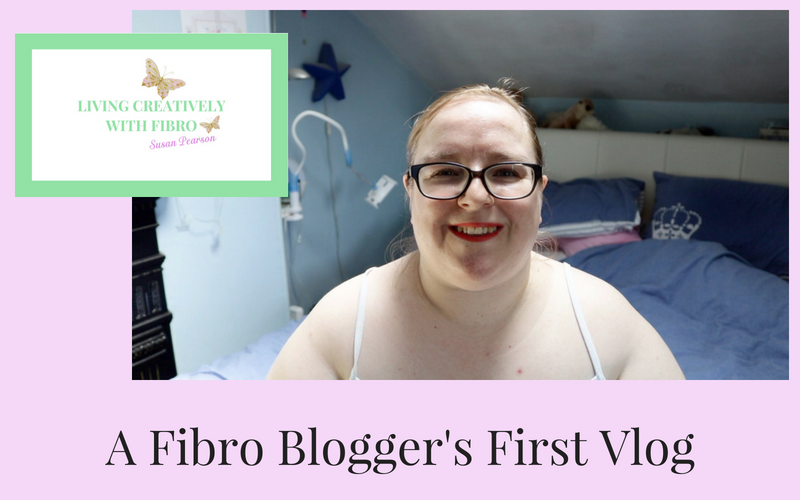 Living Creatively with Fibro | First Vlog image of me setting down talking to the camera