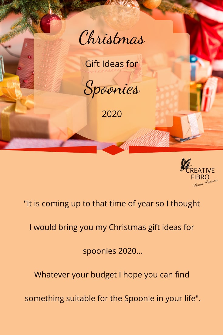 Christmas Gift Ideas for Spoonies Pinterest sized graphic with a quote from the post.