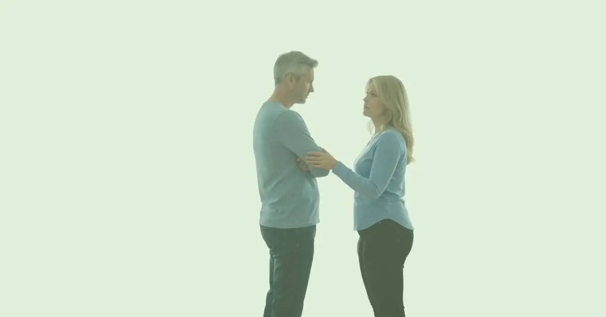 An armchair sat in the middle of the countryside with a lake behind.